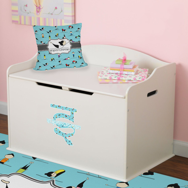 Yoga Poses Wall Name & Initial Small on Toy Chest