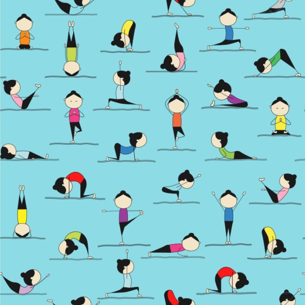 Custom Yoga Poses Wallpaper & Surface Covering (Peel & Stick 24"x 24" Sample)