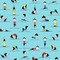 Yoga Poses Wallpaper & Surface Covering (Water Activated 24"x 24" Sample)