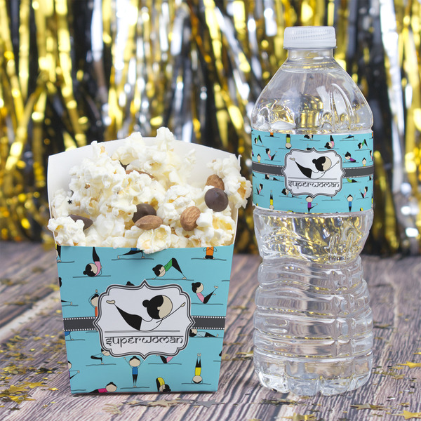Yoga Poses Water Bottle Label - w/ Favor Box
