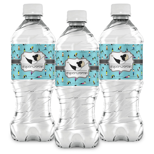 Yoga Poses Water Bottle Labels - Front View