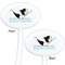 Yoga Poses White Plastic 7" Stir Stick - Double Sided - Oval - Front & Back