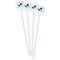 Yoga Poses White Plastic Stir Stick - Double Sided - Square - Front