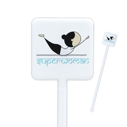 Yoga Poses Square Plastic Stir Sticks - Double Sided (Personalized)