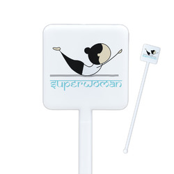 Yoga Poses Square Plastic Stir Sticks (Personalized)