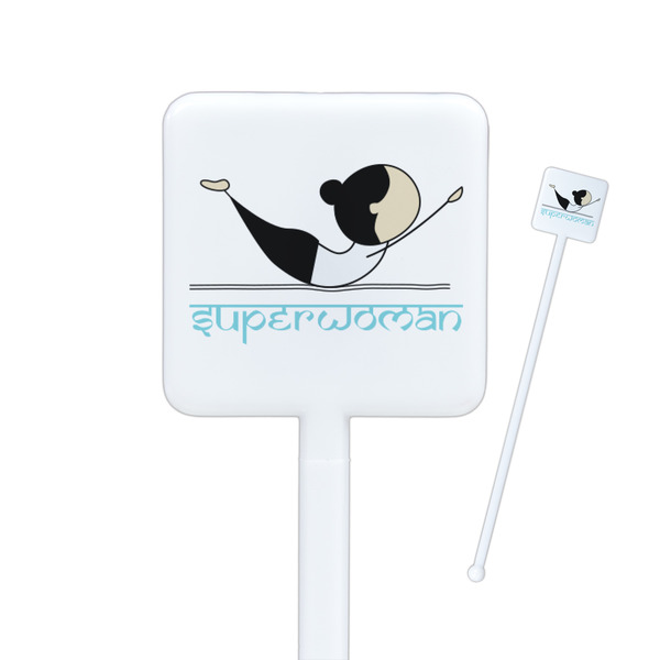 Custom Yoga Poses Square Plastic Stir Sticks (Personalized)