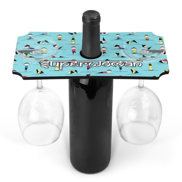 Custom Yoga Poses Wine Bottle & Glass Holder (Personalized)