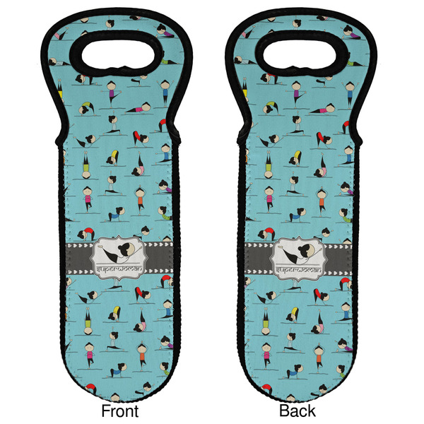 Yoga Poses Wine Tote Front & Back