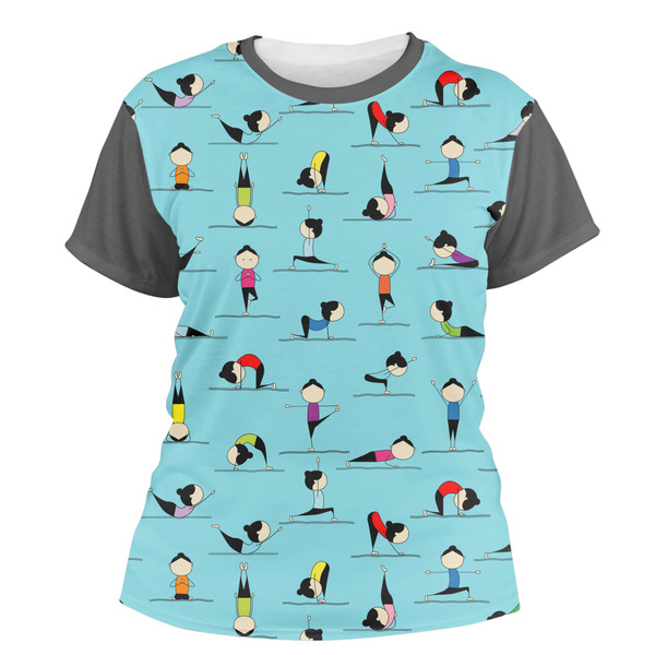 Custom Yoga Poses Women's Crew T-Shirt - X Small