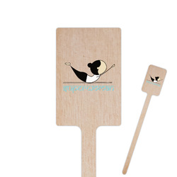 Yoga Poses 6.25" Rectangle Wooden Stir Sticks - Double Sided (Personalized)