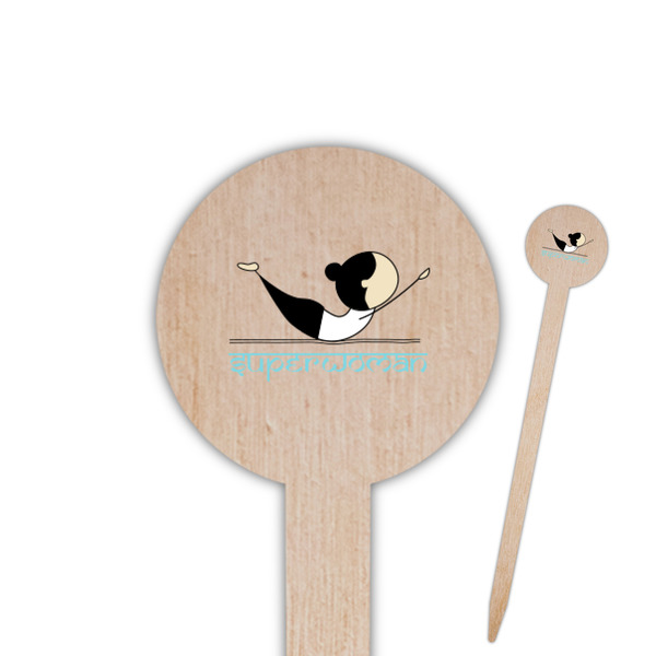 Custom Yoga Poses Round Wooden Food Picks (Personalized)