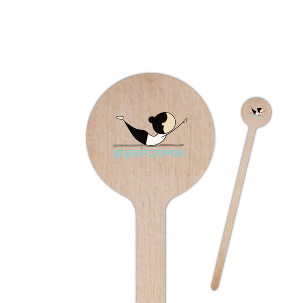 Custom Yoga Poses 6" Round Wooden Stir Sticks - Single Sided (Personalized)