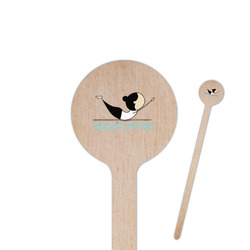 Yoga Poses 7.5" Round Wooden Stir Sticks - Double Sided (Personalized)
