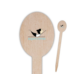 Yoga Poses Oval Wooden Food Picks - Double Sided (Personalized)