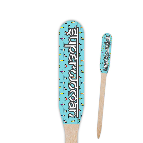 Custom Yoga Poses Paddle Wooden Food Picks - Double Sided (Personalized)