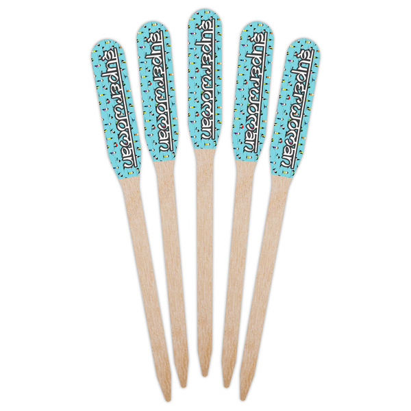 Yoga Poses Wooden Food Pick - Paddle - Fan View