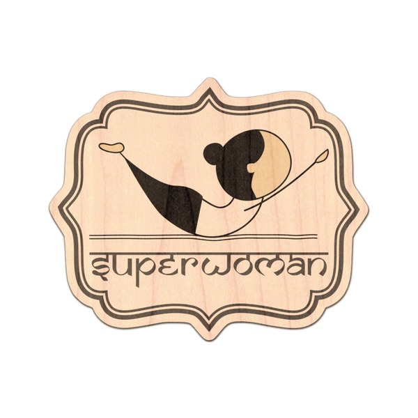 Custom Yoga Poses Genuine Maple or Cherry Wood Sticker (Personalized)