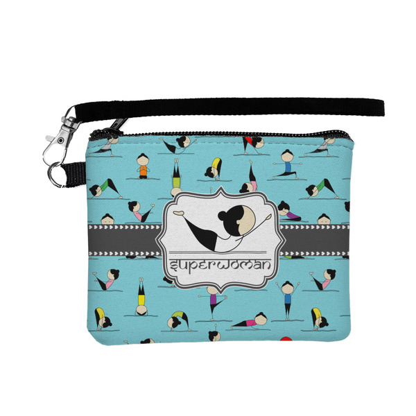 Custom Yoga Poses Wristlet ID Case w/ Name or Text