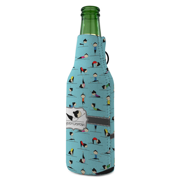 Yoga Poses Zipper Bottle Cooler - ANGLE (bottle)