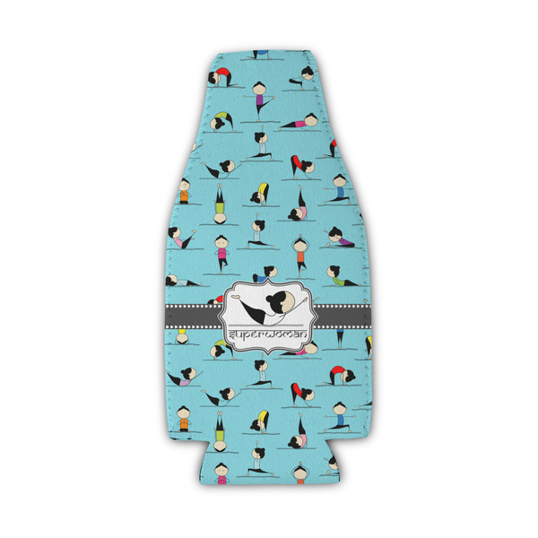 Yoga Poses Zipper Bottle Cooler - Set of 4 - FRONT