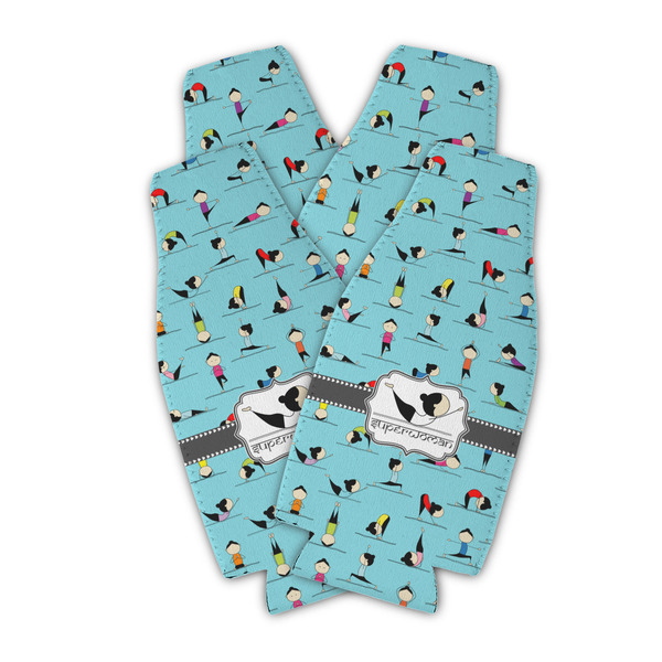 Custom Yoga Poses Zipper Bottle Cooler - Set of 4 (Personalized)