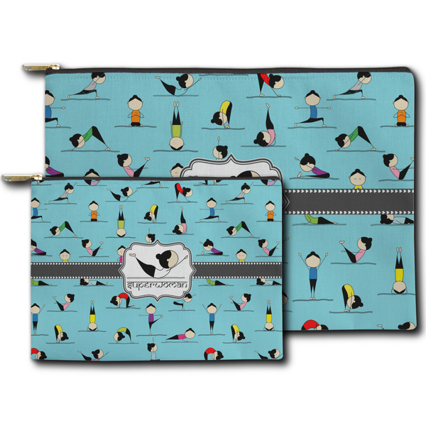 Yoga Poses Zippered Pouches - Size Comparison