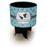 Yoga Poses Black Beach Spiker Drink Holder (Personalized)