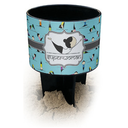 Yoga Poses Black Beach Spiker Drink Holder (Personalized)