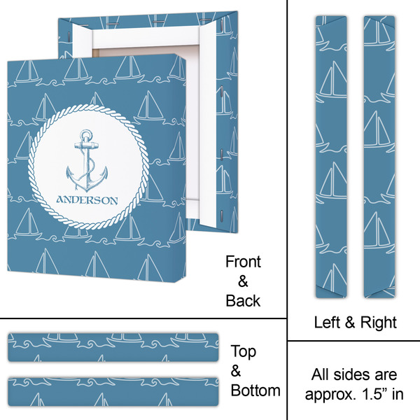 Rope Sail Boats 11x14 - Canvas Print - Approval