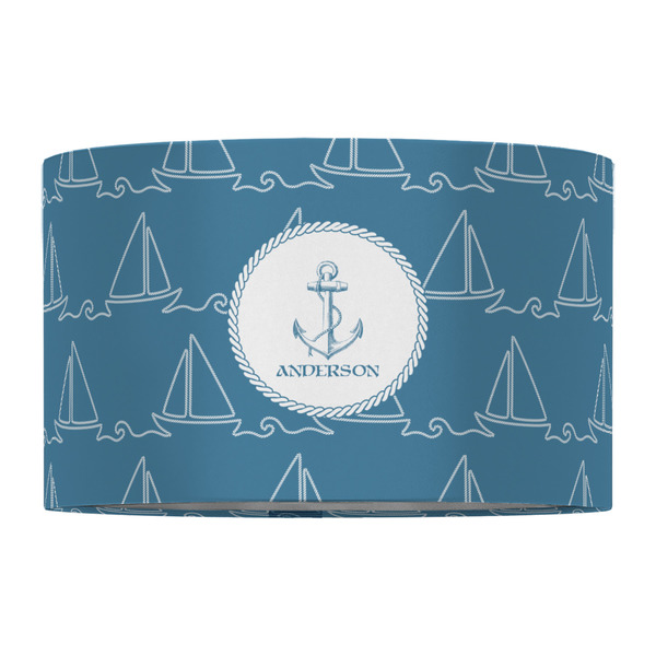 Rope Sail Boats 12" Drum Lampshade - FRONT (Fabric)