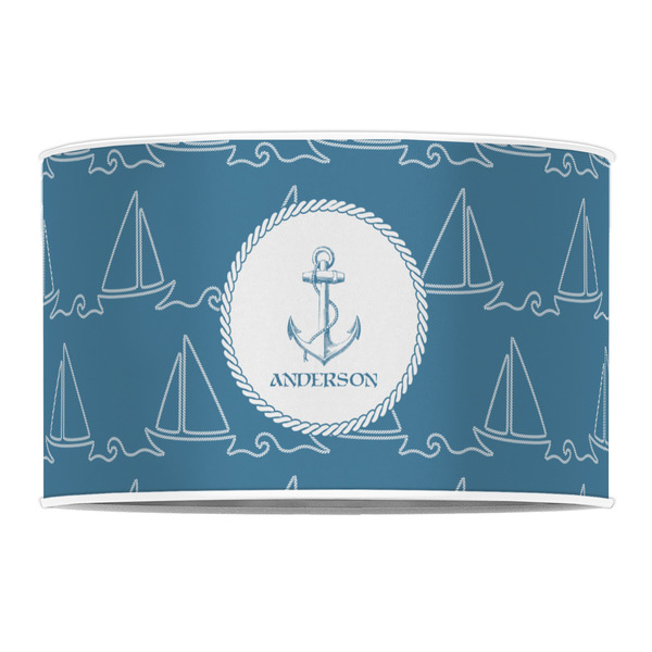 Rope Sail Boats 12" Drum Lampshade - FRONT (Poly Film)