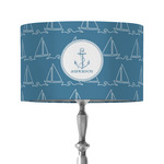 Rope Sail Boats 12" Drum Lamp Shade - Fabric (Personalized)
