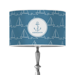 Rope Sail Boats 12" Drum Lamp Shade - Poly-film (Personalized)