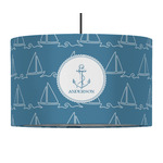 Rope Sail Boats 12" Drum Pendant Lamp - Fabric (Personalized)