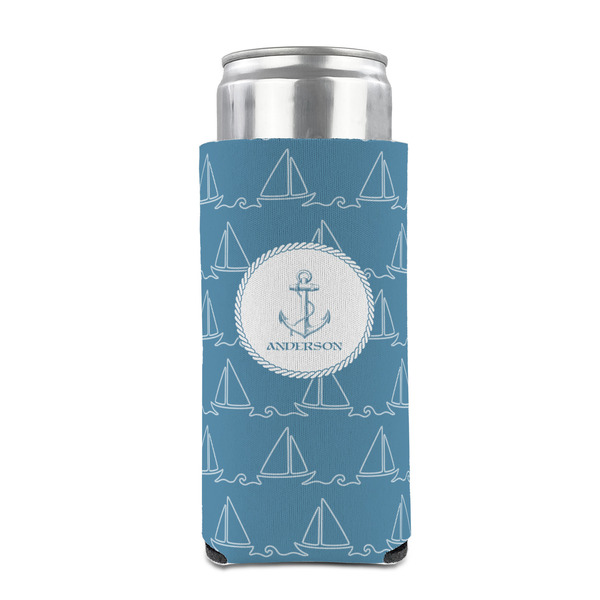Rope Sail Boats 12oz Tall Can Sleeve - FRONT (on can)