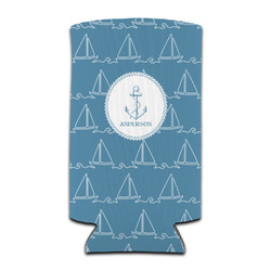 Rope Sail Boats Can Cooler (tall 12 oz) (Personalized)