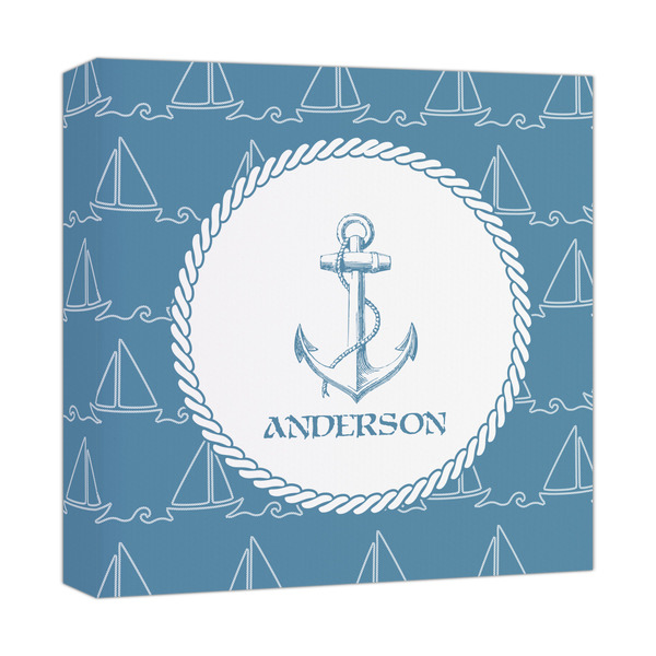 Custom Rope Sail Boats Canvas Print - 12x12 (Personalized)