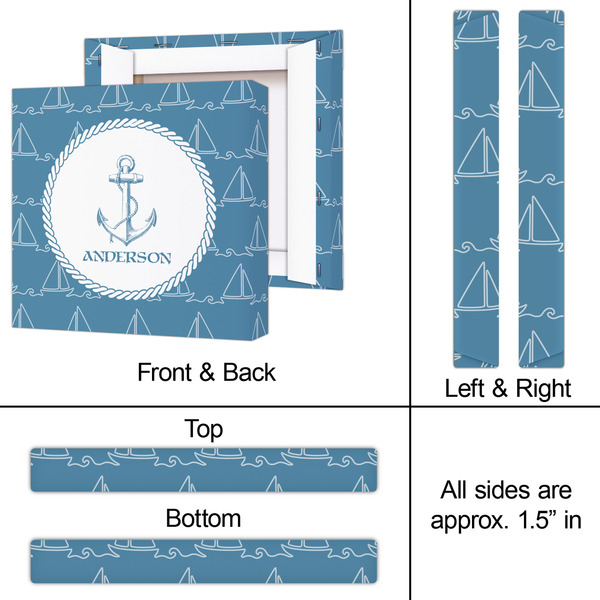 Rope Sail Boats 12x12 - Canvas Print - Approval