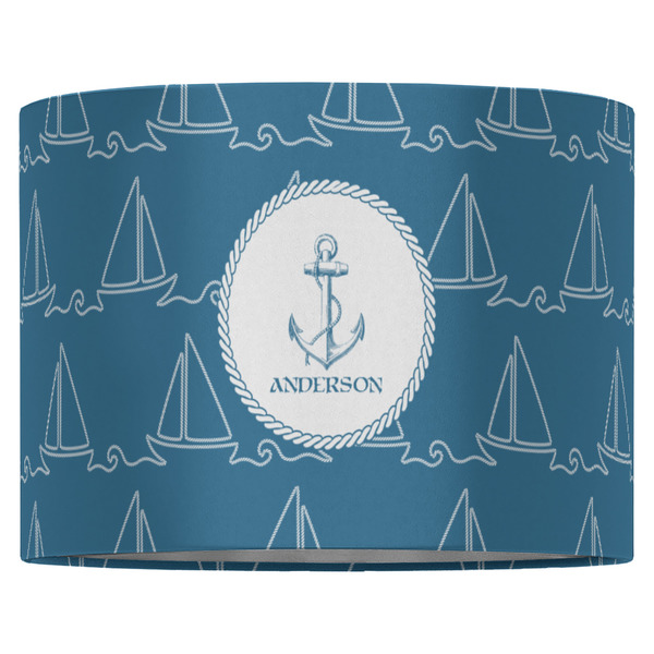 Rope Sail Boats 16" Drum Lampshade - FRONT (Fabric)