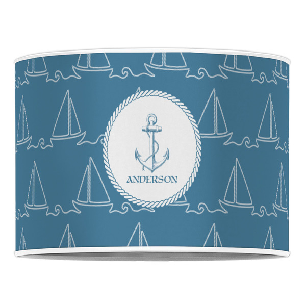 Rope Sail Boats 16" Drum Lampshade - FRONT (Poly Film)