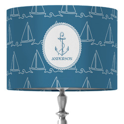 Rope Sail Boats 16" Drum Lamp Shade - Fabric (Personalized)