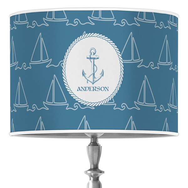 Custom Rope Sail Boats 16" Drum Lamp Shade - Poly-film (Personalized)