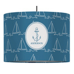 Rope Sail Boats 16" Drum Pendant Lamp - Fabric (Personalized)
