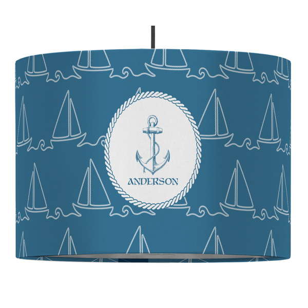 Rope Sail Boats 16" Drum Lampshade - PENDANT (Fabric)