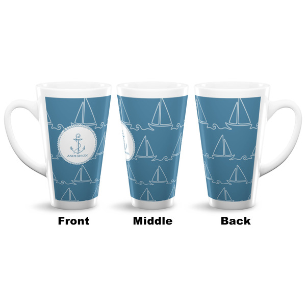 Rope Sail Boats 16 Oz Latte Mug - Approval