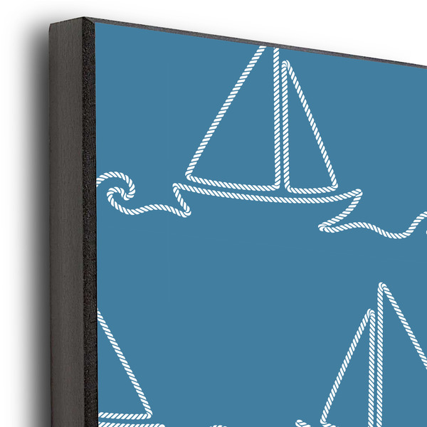 Rope Sail Boats 16x20 Wood Print - Closeup