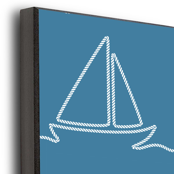 Rope Sail Boats 20x30 Wood Print - Closeup