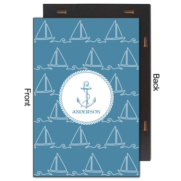 Rope Sail Boats 20x30 Wood Print - Front & Back View