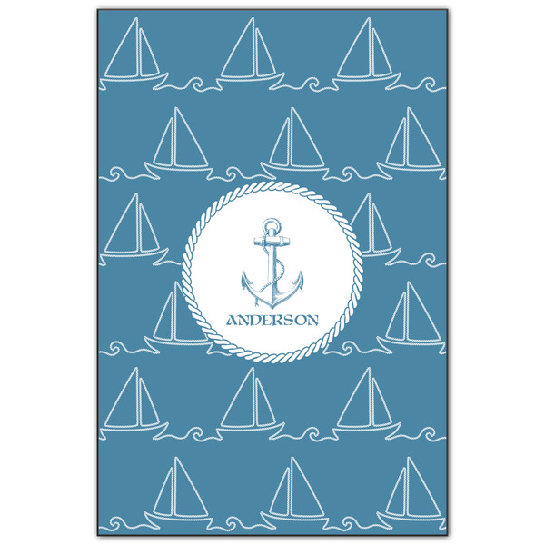 Custom Rope Sail Boats Wood Print - 20x30 (Personalized)