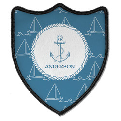Rope Sail Boats Iron On Shield Patch B w/ Name or Text